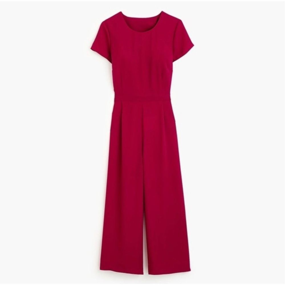 J. Crew drapey wrap back jumpsuit berry pink